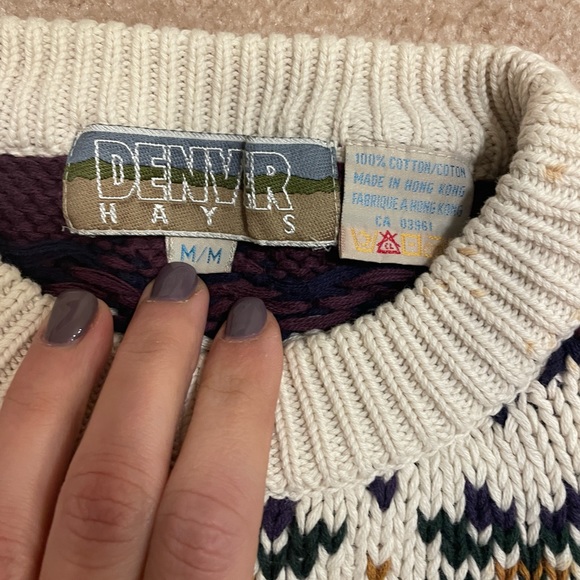 Denver Hays Vintage Knit Sweater Men’s Medium - Made in Hong Kong - Picture 5 of 8